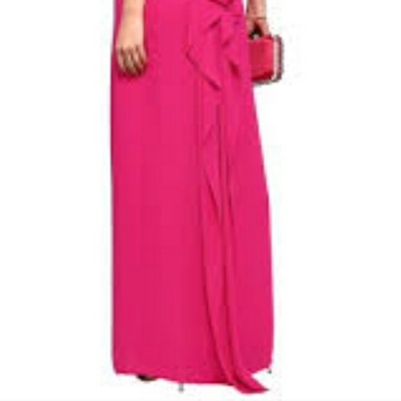 Halston Heritage Strapless Drape Back Flowy Gown - Picture 14 of 15